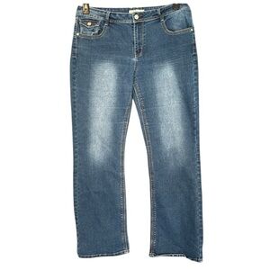 Faded glory tab pocket jeans size 16 straight boot cut